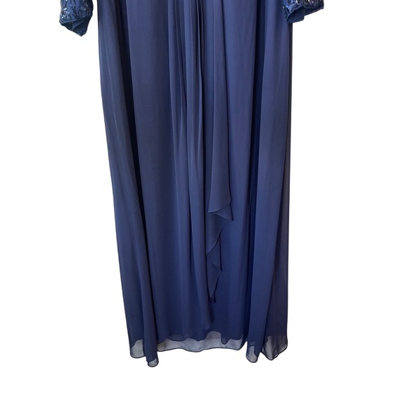 Alex Evenings Navy Blue Sequin Lace Mother of the Bride Dress 22W Formal Event - Picture 3 of 10